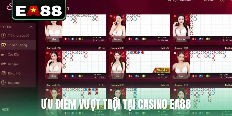 Ưu điểm vượt trội tại casino EA88